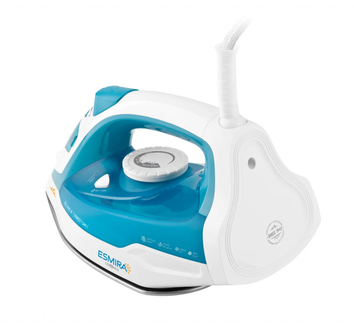 Fier de calcat ETA Esmira 0273 90000, 2200W, 380 ml, abur 100 g/min, talpa ceramica Eloxium - imagine 5