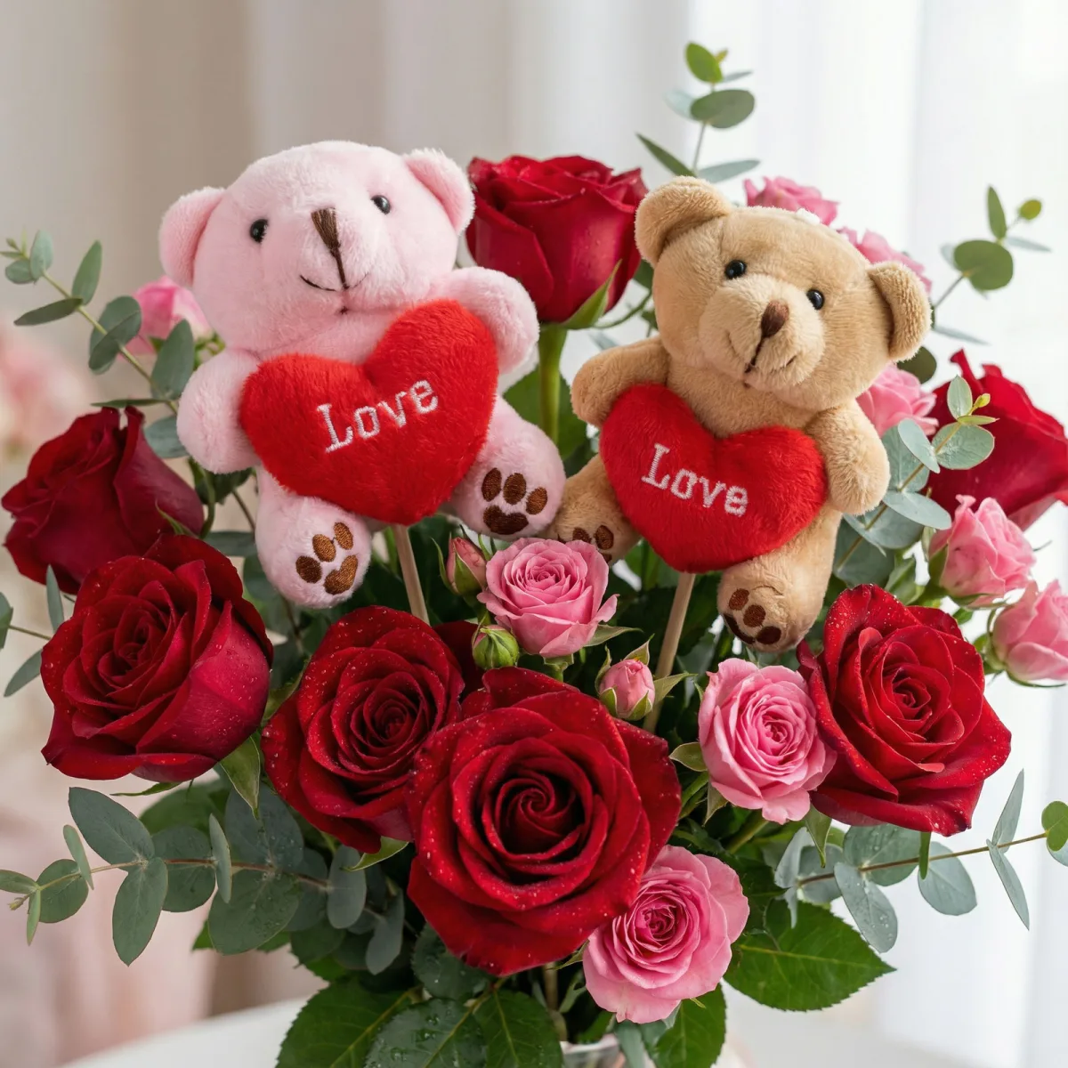 Decorațiune decorativă tip pick Ursuleț Love, 59 x 4 cm, 6 modele - imagine 3