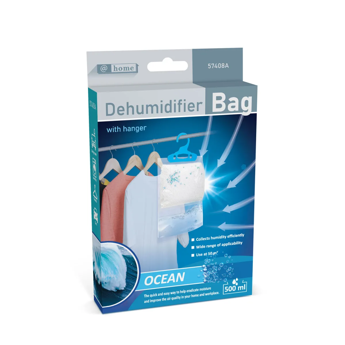 Dezumidificator suspendabil cu parfum Ocean, clorura de calciu, 230 g, pana la 30 mp - imagine 3