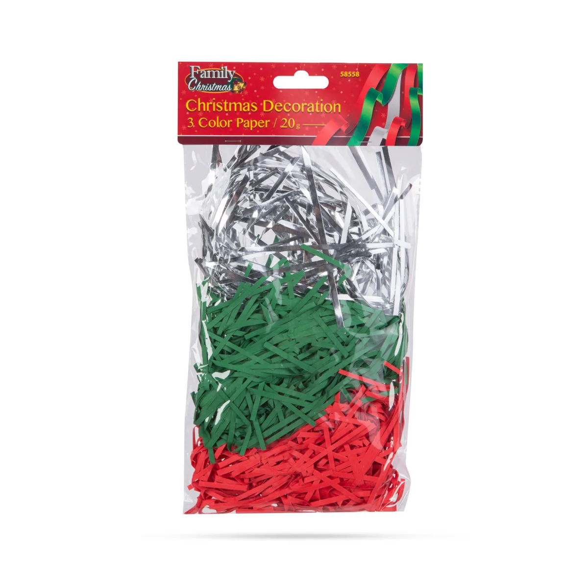 Hartie decorativa Craciun fasii colorate 20 g, set rosu,verde,argintiu