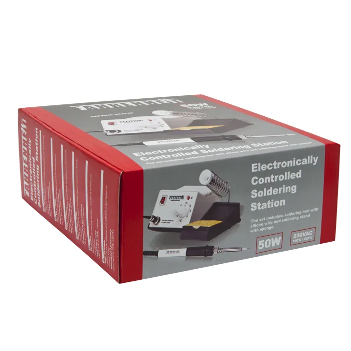 Statie lipit analogica 48W, reglaj temperatura 150-450C, fier lipit 24V, suport si burete - imagine 4