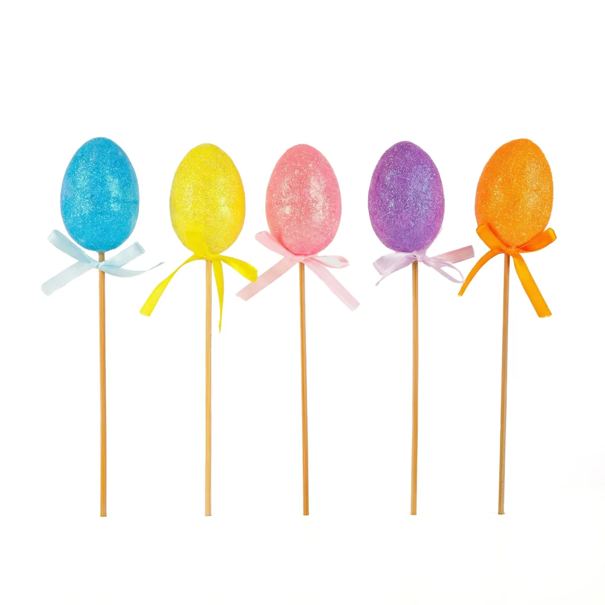 Decor Paste oua pe bat, 5 buc, 23 cm, multicolor - imagine 2