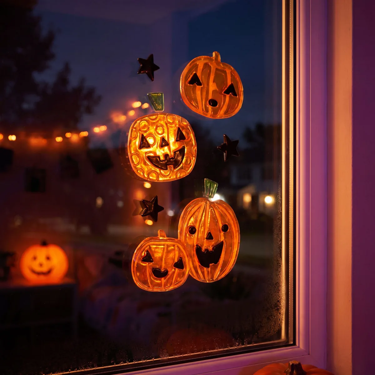 Set decoratiuni gel Halloween pentru geam, 15 x 25 cm, 6-9 piese, 3 modele