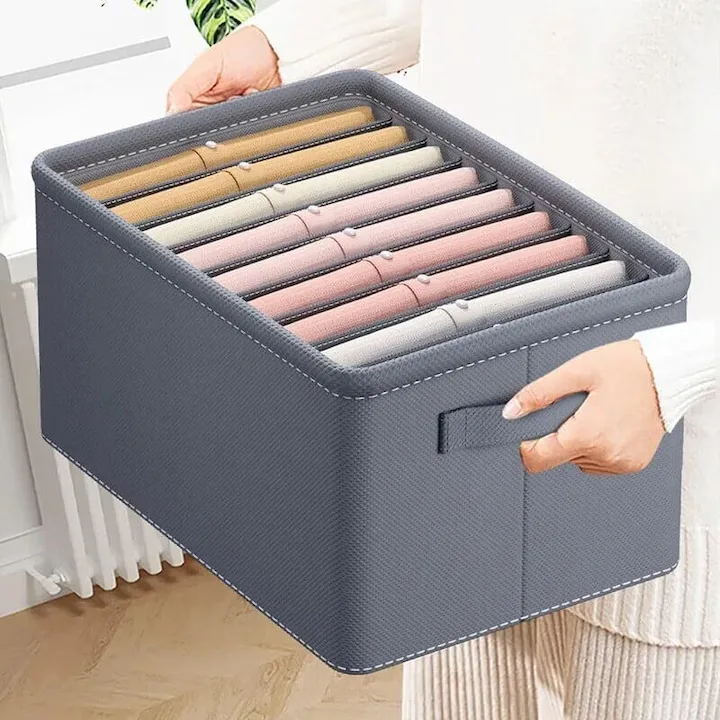 Organizator haine, MACVI, 9 compartimente, pliabil, rigidizat, gri, 44x25x20cm - imagine 5