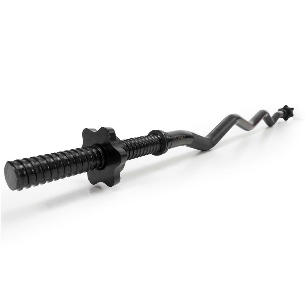 Bara haltera curbata Z pentru greutati 120 cm, diametru 25 mm, otel, incarcare maxima 140 kg, negru