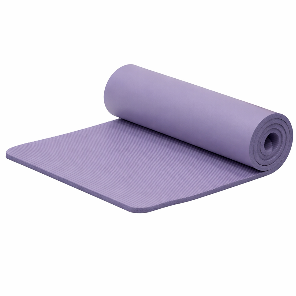 Saltea fitness antiderapanta din NBR, 183x61x2 cm, cu curea transport, mov