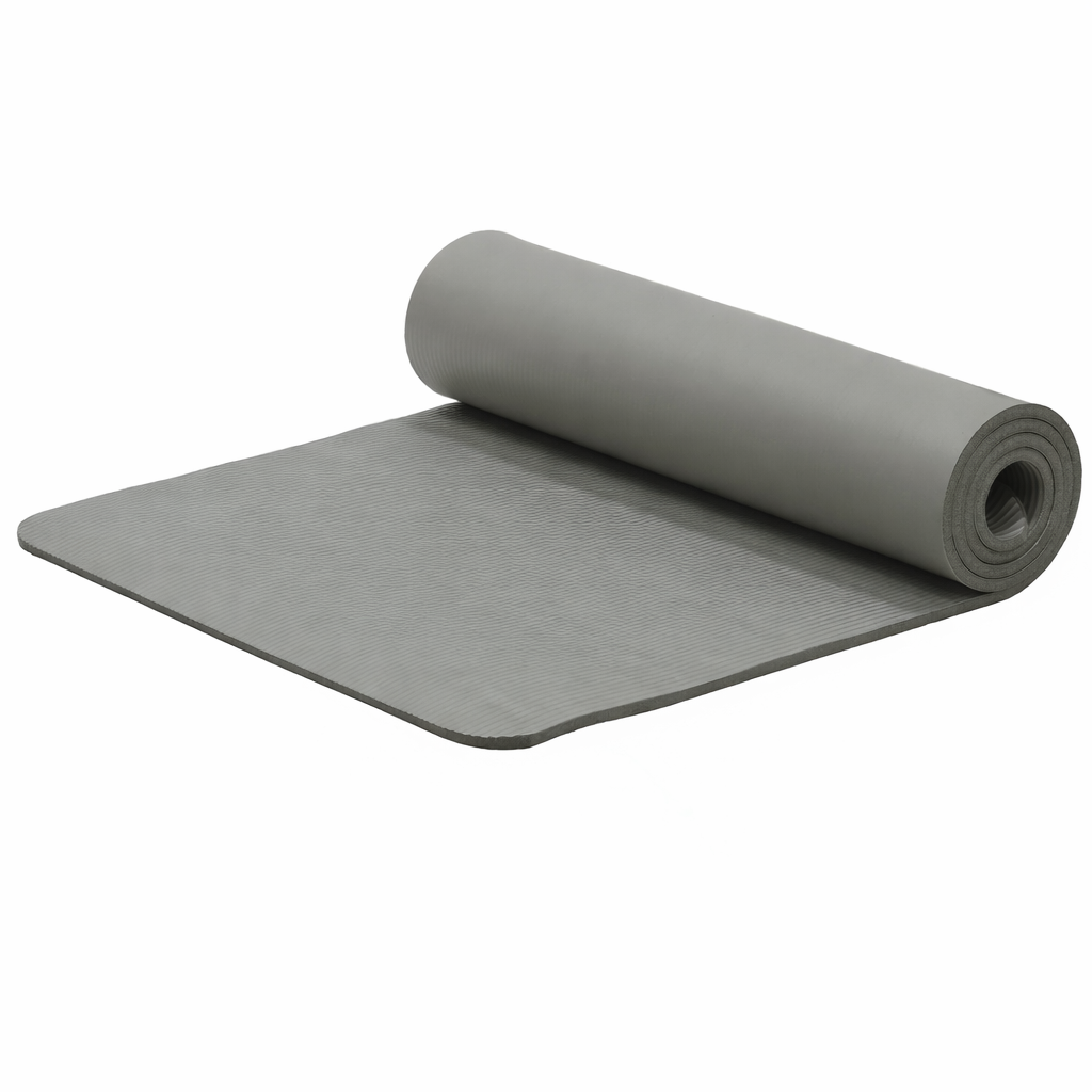 saltea fitness antiderapanta din nbr, 183x61x1 cm, cu curea transport, gri 1 Saltea fitness antiderapanta din NBR, 183x61x1 cm, cu curea transport, gri