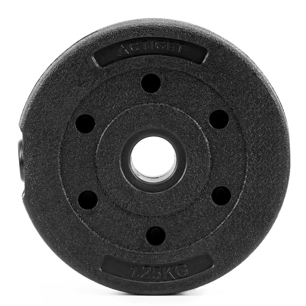 disc greutate haltera, 1,25 kg, umplutura bitumica, invelist pp, 29 mm, negru 2 Disc greutate haltera, 1,25 kg, umplutura bitumica, invelist PP, 29 mm, negru - imagine 2