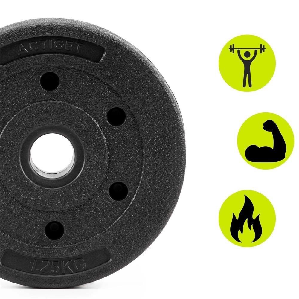 disc greutate haltera, 1,25 kg, umplutura bitumica, invelist pp, 29 mm, negru 4 Disc greutate haltera, 1,25 kg, umplutura bitumica, invelist PP, 29 mm, negru - imagine 4