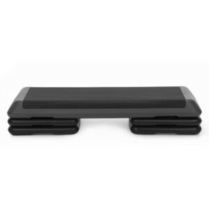 Stepper aerobic fitness profesional, reglabil 3 niveluri, PP, maxim 350 kg, 108x29x20 cm, negru gri