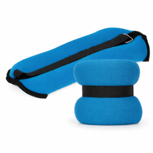 Greutati pentru incheietura mainii si glezna 2×2 kg, neopren si nisip fier, 34×14 cm, albastru