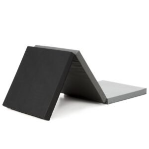 Saltea fitness pliabila 3 segmente, PVC si spuma EPE, 180x60x6 cm, negru si gri