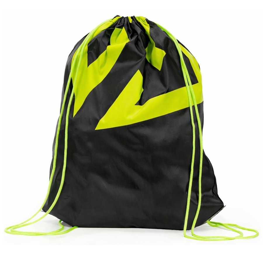 Sac sport tip rucsac cu snur, poliester oxford 210D, 45×35 cm, negru si verde lime