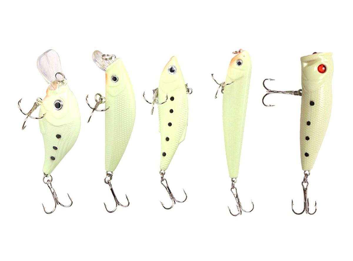 set vobler 5 piese fluorescent pentru pesti pradatori, avx-ag103c 1 Set Vobler 5 piese Fluorescent pentru pesti pradatori, AVX-AG103C