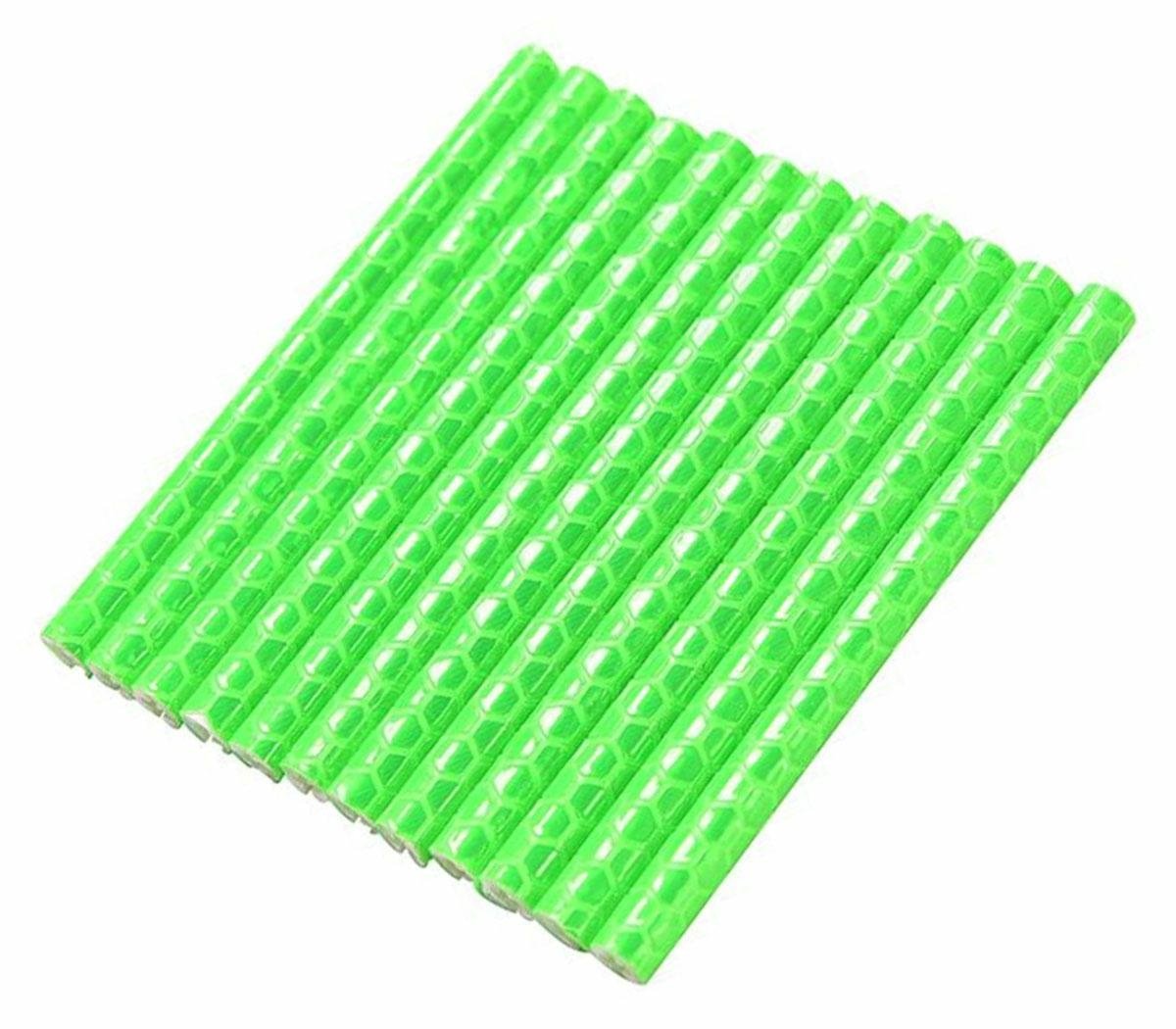 set 12 ornamente din material reflectorizant pentru spite bicicleta, culoare verde 1 Set 12 ornamente din material reflectorizant pentru spite bicicleta, culoare verde