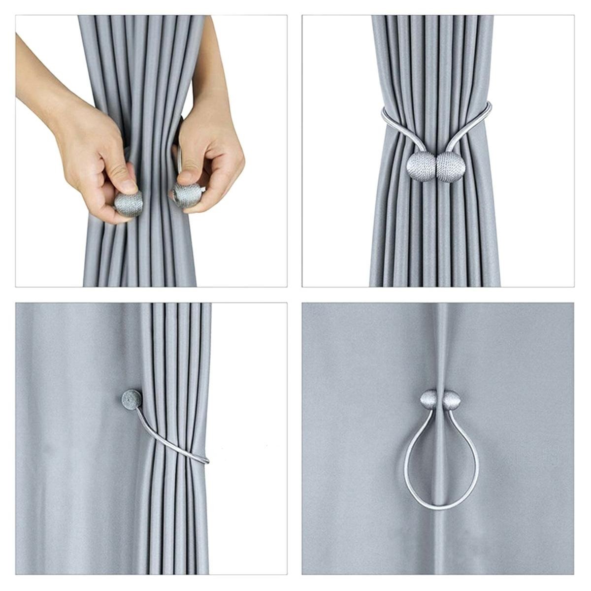 bratara magnetica de prindere perdele/draperii, model silver balls 3 Bratara magnetica de prindere perdele/draperii, model SILVER BALLS - imagine 3
