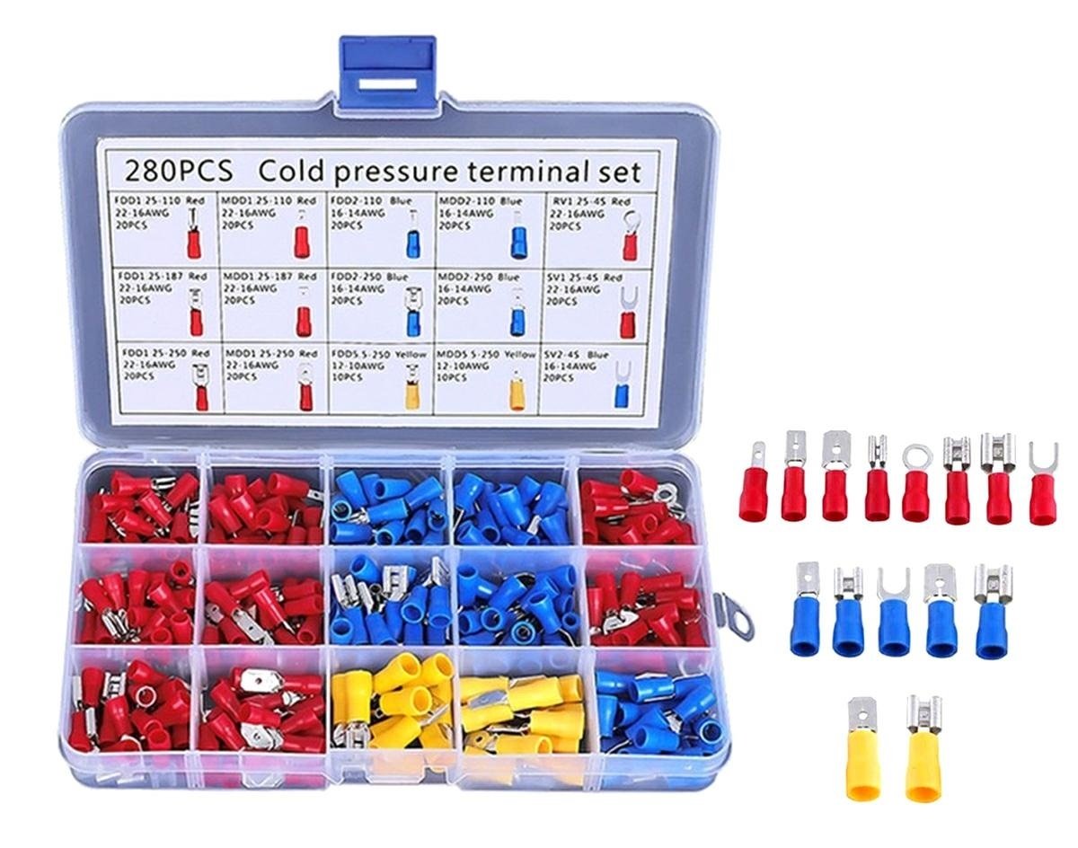 set 280 de conectori de sertizare izolati, 15 tipuri, in carcasa de plastic 4 Set 280 de conectori de sertizare izolati, 15 tipuri, in carcasa de plastic - imagine 4