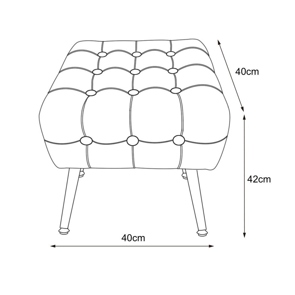 taburet tapitat quadra, velur, cu picioare metalice, 40x40x42 cm, roz pudra 2 Taburet tapitat Quadra, velur, cu picioare metalice, 40x40x42 cm, roz pudra - imagine 2