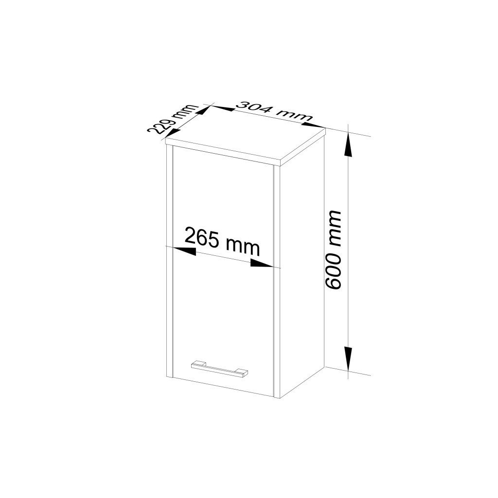 dulap baie suspendat, cu usa si raft interior, pal 16 mm, 30×22,5×60 cm, alb si gri 3 Dulap baie suspendat, cu usa si raft interior, PAL 16 mm, 30×22,5×60 cm, alb si gri - imagine 3