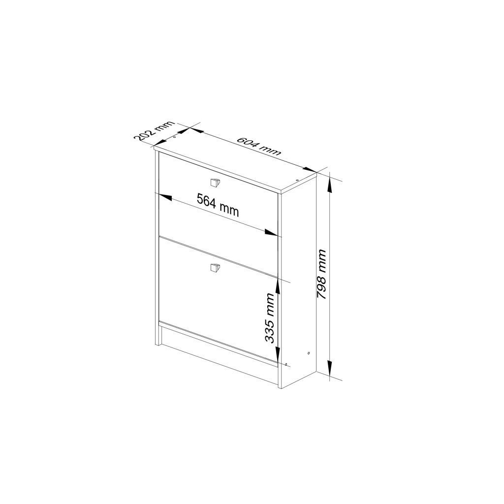 dulap pantofi cu 2 usi rabatabile, pal laminat 16 mm, 60x20x80 cm, alb si gri 3 Dulap pantofi cu 2 usi rabatabile, PAL laminat 16 mm, 60x20x80 cm, alb si gri - imagine 3