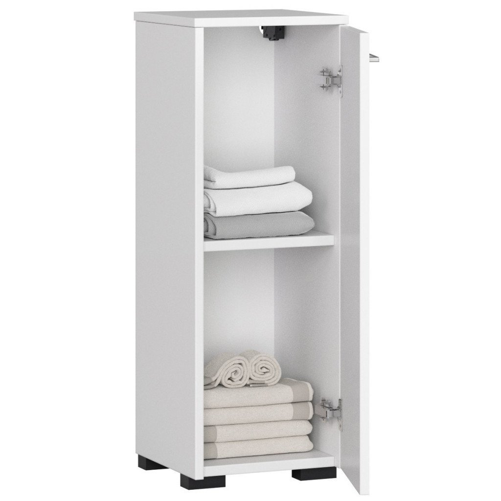 dulap de baie tip baza, cu usa reversibila si raft interior, pal 16 mm, 30x30x85 cm, alb 2 Dulap de baie tip baza, cu usa reversibila si raft interior, PAL 16 mm, 30x30x85 cm, alb - imagine 2