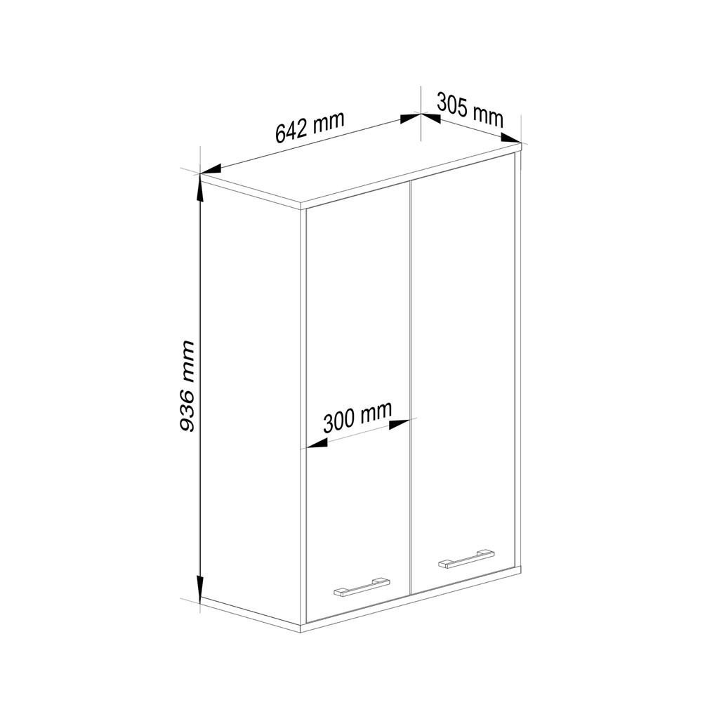 dulap baie suspendat, cu 2 usi si 4 rafturi interioare, pal 16 mm, 64x30x94 cm, stejar sonoma 3 Dulap baie suspendat, cu 2 usi si 4 rafturi interioare, PAL 16 mm, 64x30x94 cm, stejar sonoma - imagine 3