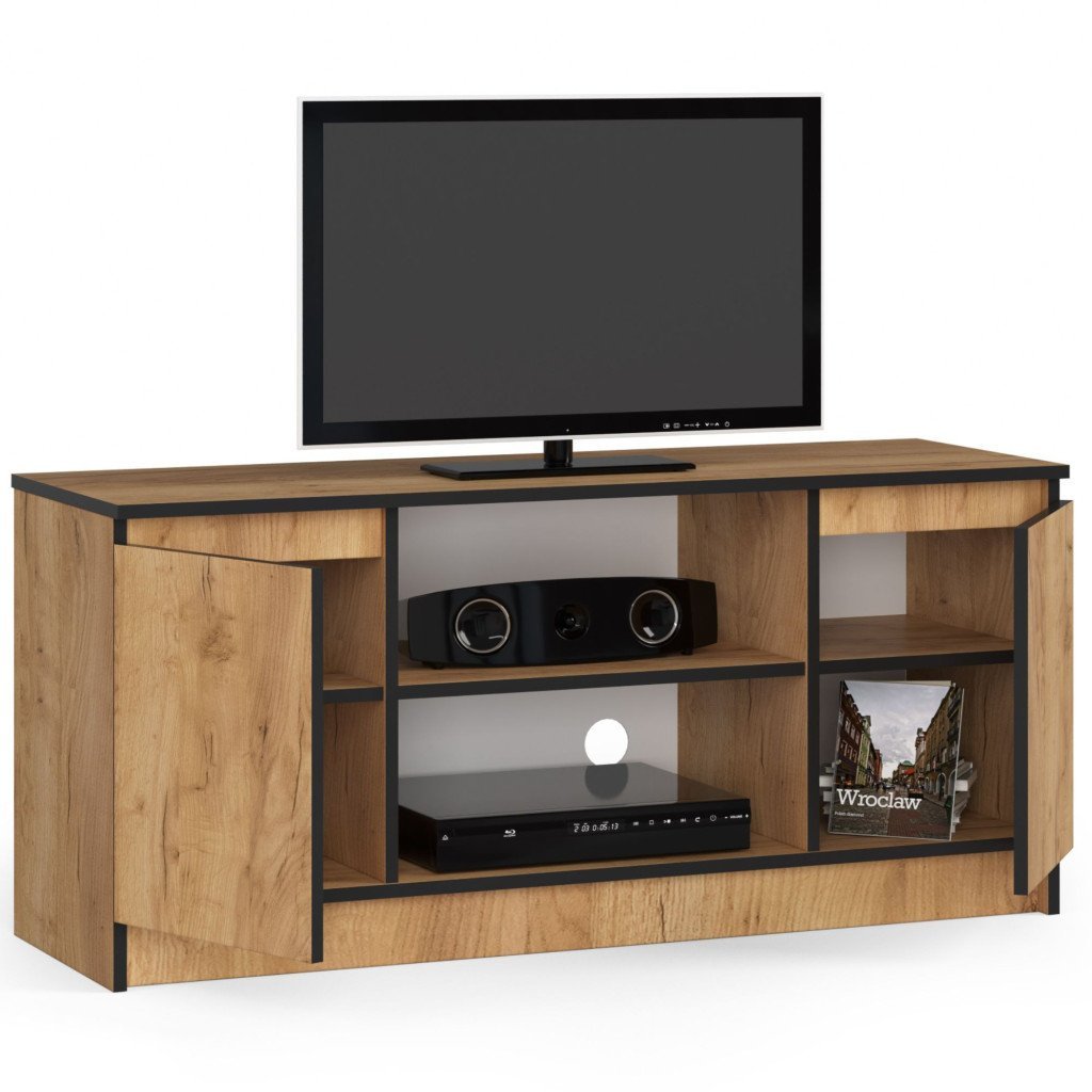 comoda tv cu 2 usi si o polita, pal laminat 16 mm, 120x40x55 cm, stejar craft 2 Comoda TV cu 2 usi si o polita, PAL laminat 16 mm, 120x40x55 cm, stejar craft - imagine 2