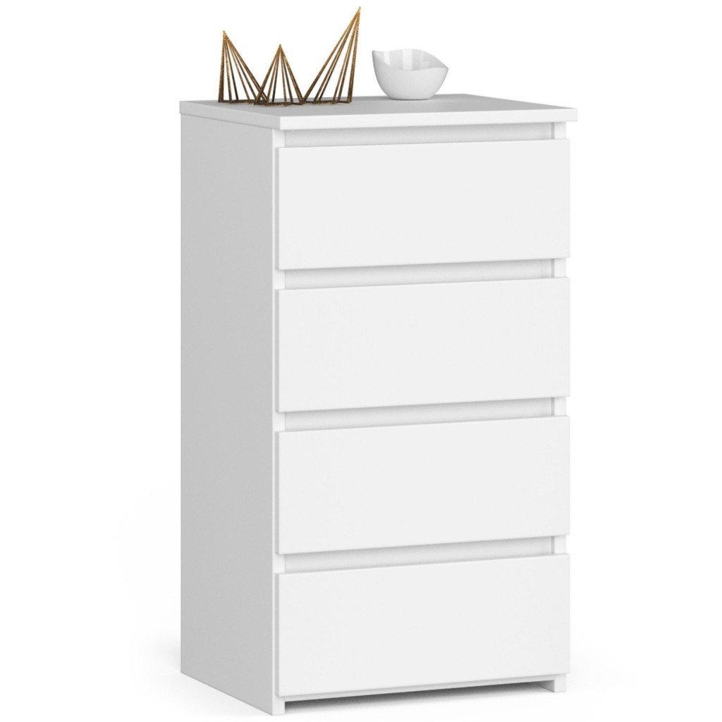 comoda cu 4 sertare, pal laminat 16mm, 40x35x74 cm, alb 1 Comoda cu 4 sertare, PAL laminat 16mm, 40x35x74 cm, alb