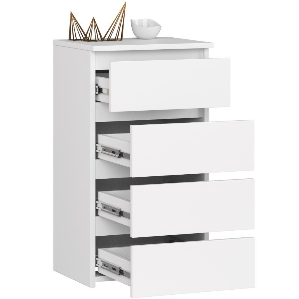 comoda cu 4 sertare, pal laminat 16mm, 40x35x74 cm, alb 2 Comoda cu 4 sertare, PAL laminat 16mm, 40x35x74 cm, alb - imagine 2