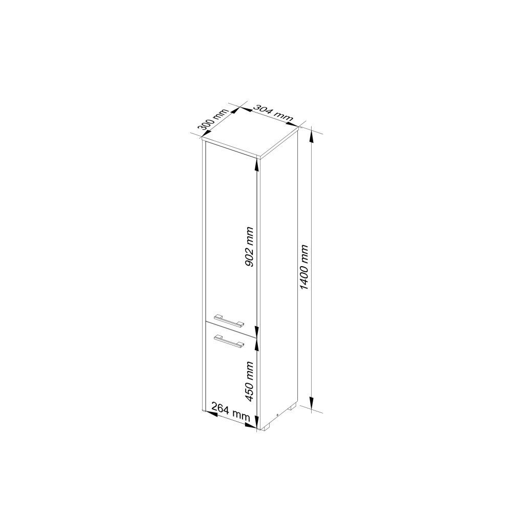 dulap baie tip coloana cu 2 usi si 5 rafturi, pal laminat, 30x30x140 cm, stejar artisan 3 Dulap baie tip coloana cu 2 usi si 5 rafturi, PAL laminat, 30x30x140 cm, stejar artisan - imagine 3