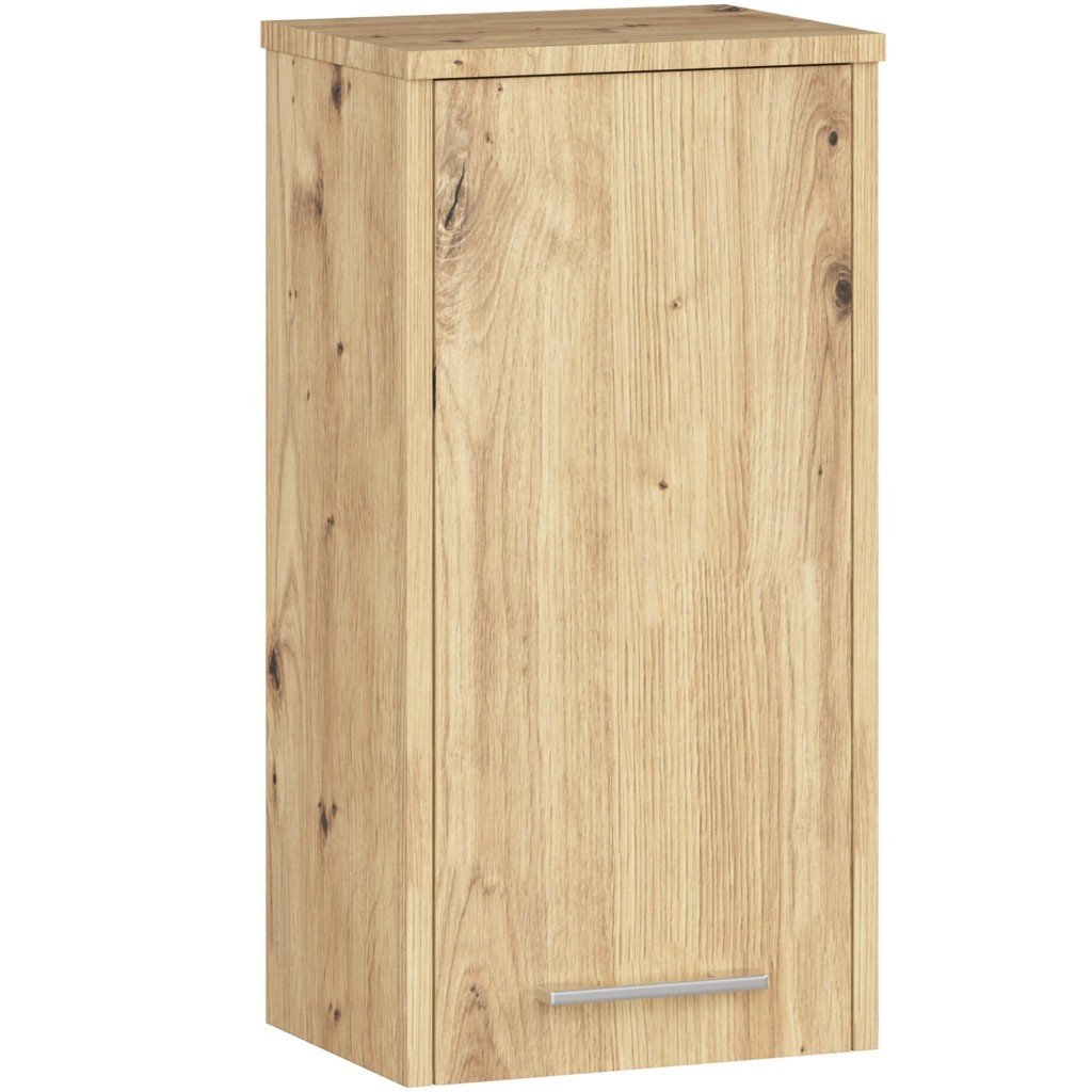 Dulap baie suspendat, cu usa si raft interior, PAL 16 mm, 30×22,5×60 cm, stejar artisan