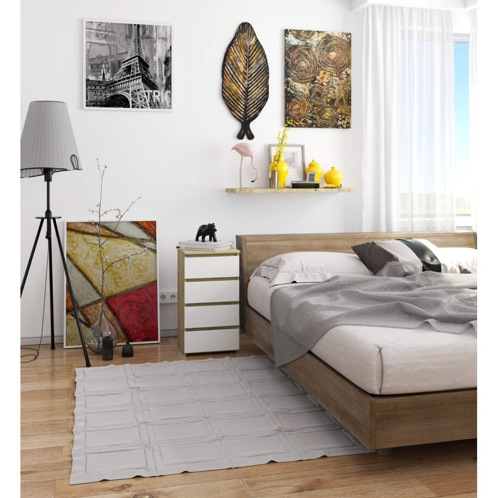 comoda cu 4 sertare, pal laminat 16mm, 40x35x74 cm, stejar artisan si alb 4 Comoda cu 4 sertare, PAL laminat 16mm, 40x35x74 cm, stejar artisan si alb - imagine 4
