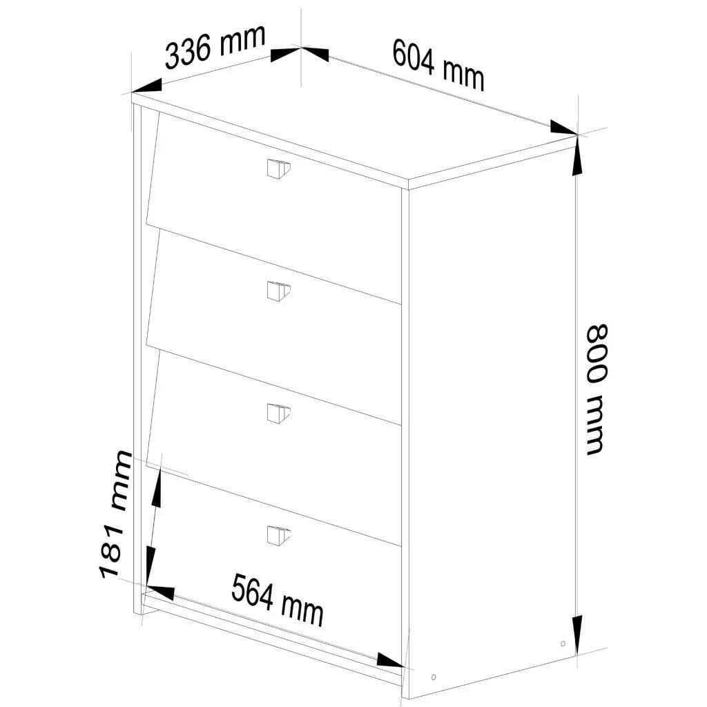 dulap pantofi cu 4 usi rabatabile, pal laminat, 60x33x80 cm, maro wenge 3 Dulap pantofi cu 4 usi rabatabile, PAL laminat, 60x33x80 cm, maro wenge - imagine 3
