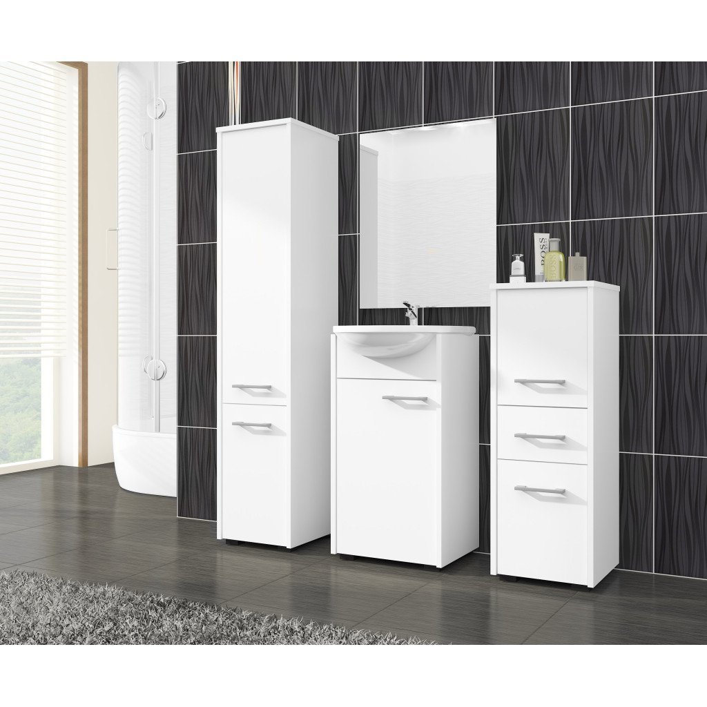 dulap baie tip coloana cu 2 usi si 5 rafturi, pal laminat, 30x30x140 cm, alb mat 4 Dulap baie tip coloana cu 2 usi si 5 rafturi, PAL laminat, 30x30x140 cm, alb mat - imagine 4