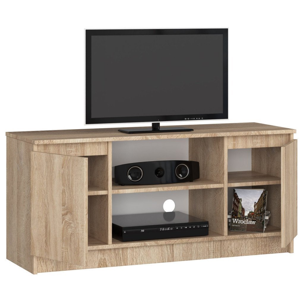 comoda tv cu 2 usi si o polita, pal laminat 16 mm, 120x40x55 cm, stejar sonoma 2 Comoda TV cu 2 usi si o polita, PAL laminat 16 mm, 120x40x55 cm, stejar sonoma - imagine 2