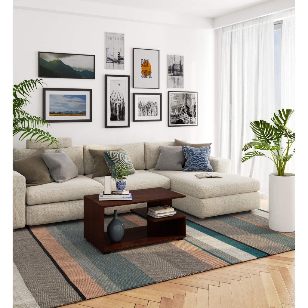 Masuta de cafea Vini pe roti, cu raft inferior si blat din PAL laminat, 90x51x40 cm, maro wenge 3 Masuta de cafea Vini pe roti, cu raft inferior si blat din PAL laminat, 90x51x40 cm, maro wenge - imagine 3