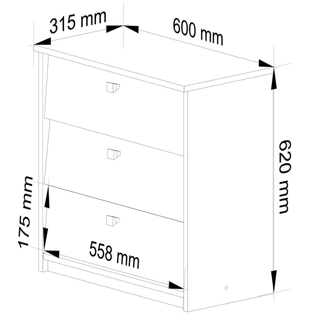 dulap pantofi mini cu 3 usi rabatabile, pal laminat 16 mm, 60x31x62 cm, alb 3 Dulap pantofi MINI cu 3 usi rabatabile, PAL laminat 16 mm, 60x31x62 cm, alb - imagine 3