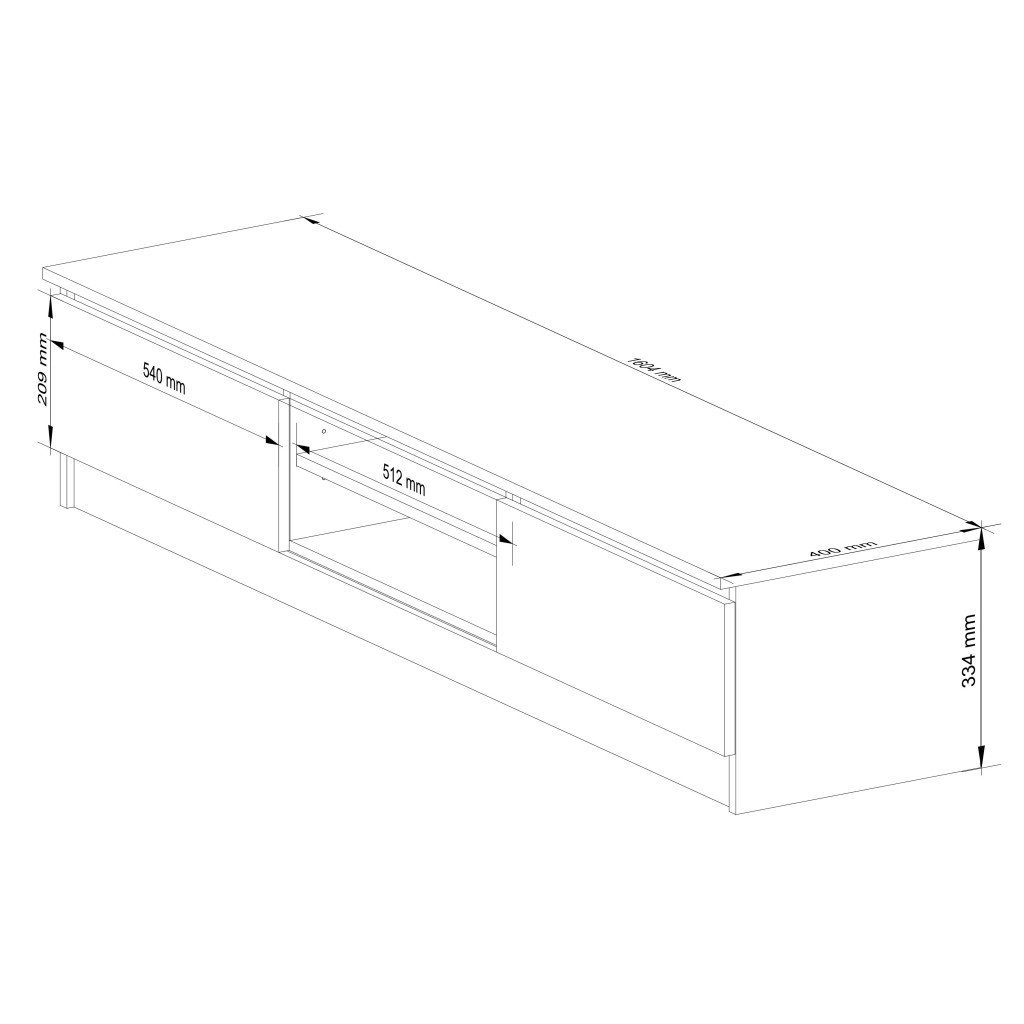 comoda tv cu 2 usi si rafturi centrale, pal laminat, 160x40x33 cm, stejar sonoma 3 Comoda TV cu 2 usi si rafturi centrale, PAL laminat, 160x40x33 cm, stejar sonoma - imagine 3