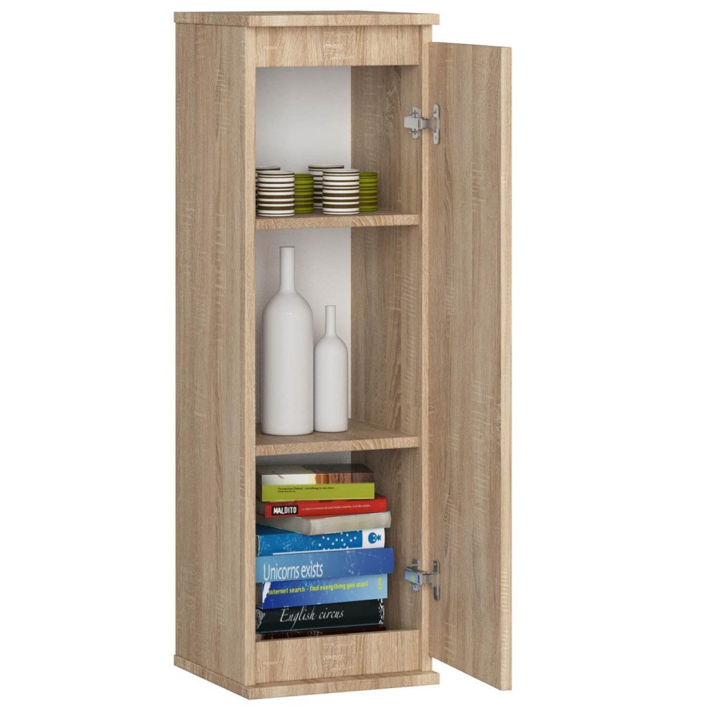 dulap suspendat, cu usa si 3 rafturi interioare, pal 16 mm, 30x30x99 cm, stejar sonoma 2 Dulap suspendat, cu usa si 3 rafturi interioare, PAL 16 mm, 30x30x99 cm, stejar sonoma - imagine 2