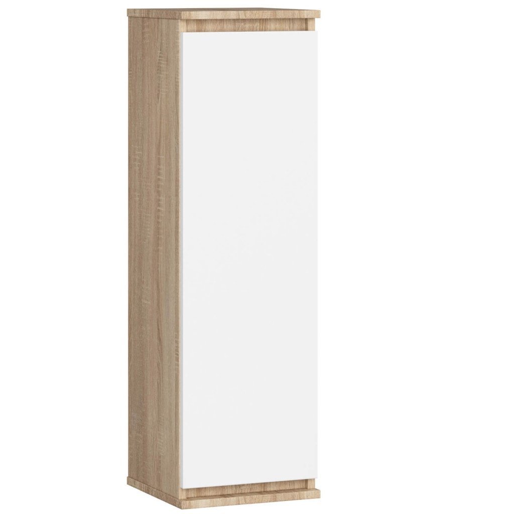 dulap suspendat, cu usa si 3 rafturi interioare, pal 16 mm, 30x30x99 cm, stejar sonoma si alb 1 Dulap suspendat, cu usa si 3 rafturi interioare, PAL 16 mm, 30x30x99 cm, stejar sonoma si alb