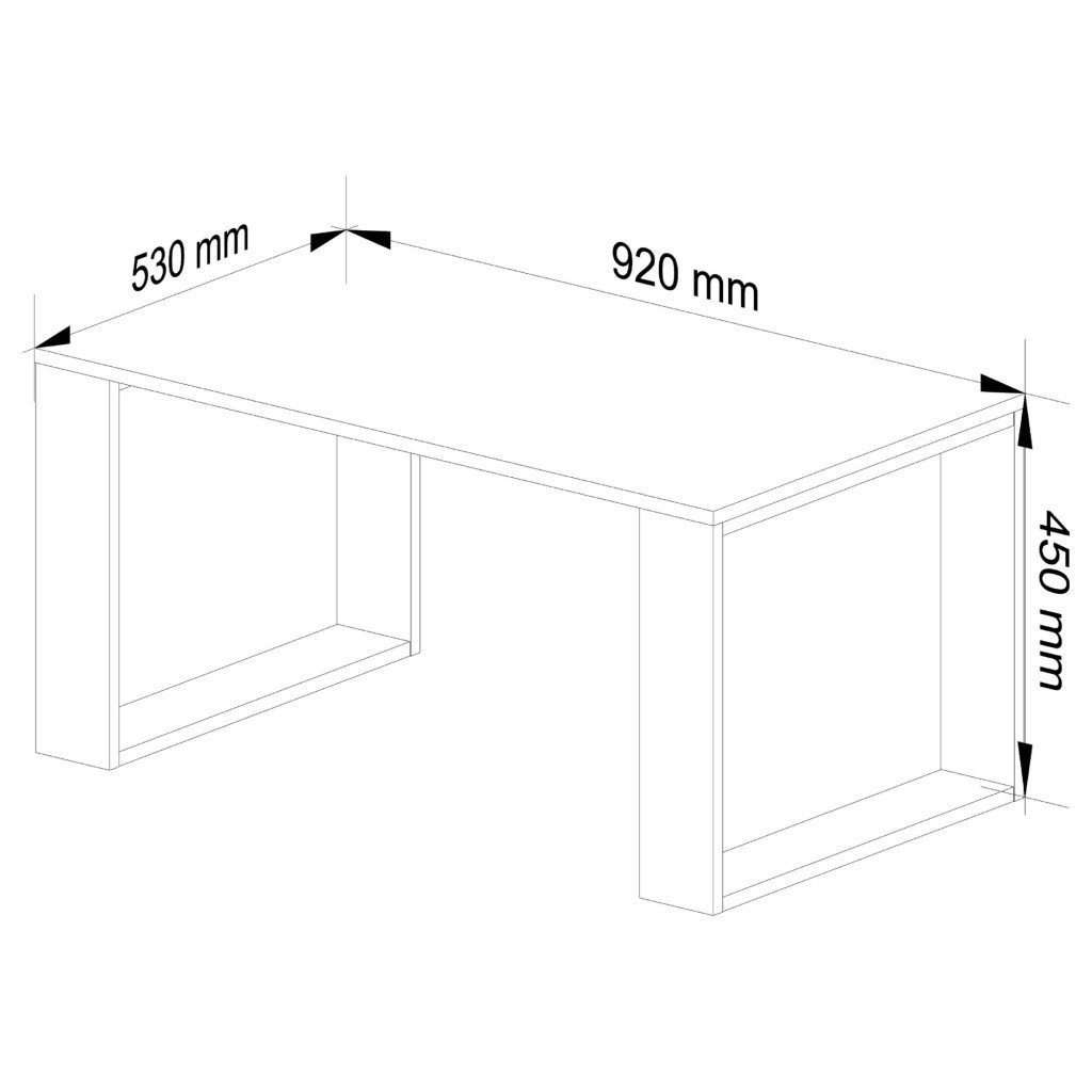 Masuta cafea NOX cu raft inferior, PAL laminat, 92x53x45 cm, stejar craft si negru 3 Masuta cafea NOX cu raft inferior, PAL laminat, 92x53x45 cm, stejar craft si negru - imagine 3