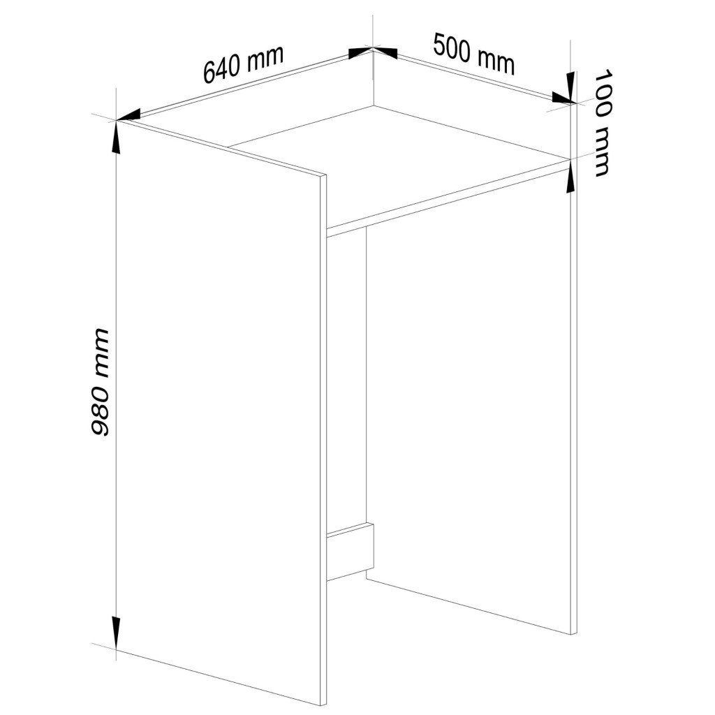 Masca pentru masina de spalat cu polita, PAL laminat, 64x50x98 cm, stejar sonoma si alb 3 Masca pentru masina de spalat cu polita, PAL laminat, 64x50x98 cm, stejar sonoma si alb - imagine 3