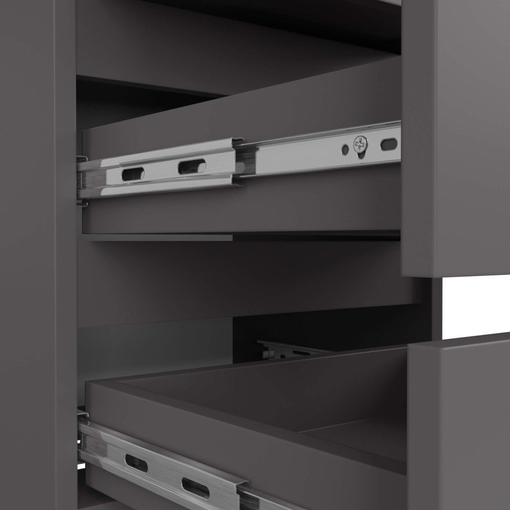 Noptiera cu 3 sertare, PAL laminat 16 mm, 40x35x57 cm, gri 3 Noptiera cu 3 sertare, PAL laminat 16 mm, 40x35x57 cm, gri - imagine 3