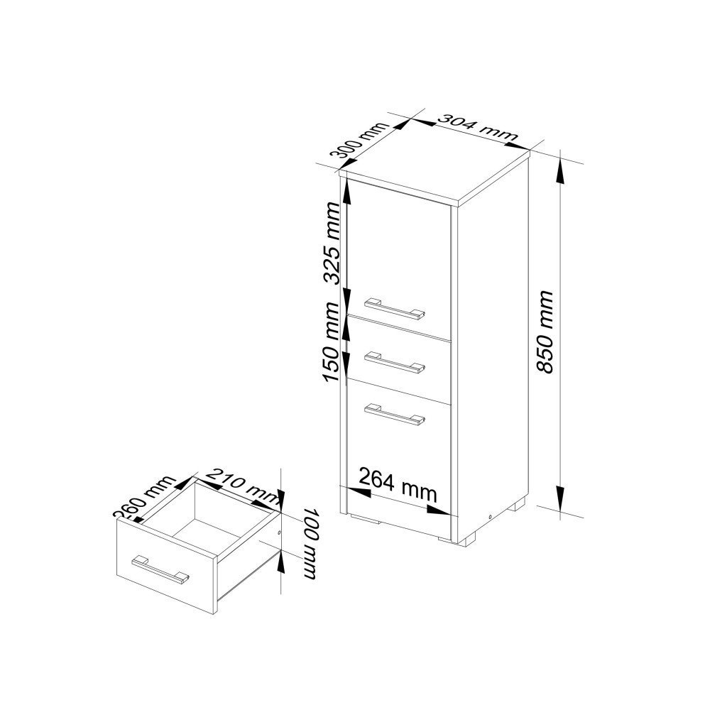 dulap baie tip coloana cu 2 usi si sertar, pal laminat, 30x30x85 cm, stejar sonoma si alb 3 Dulap baie tip coloana cu 2 usi si sertar, PAL laminat, 30x30x85 cm, stejar sonoma si alb - imagine 3