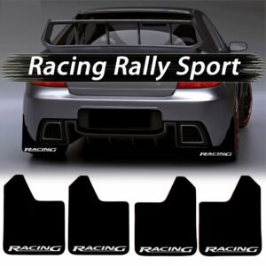 Set 4 Aparatori Noroi SPORT din cauciuc pentru autoturisme, universale,  model Racing, dimensiune 30 x 23cm