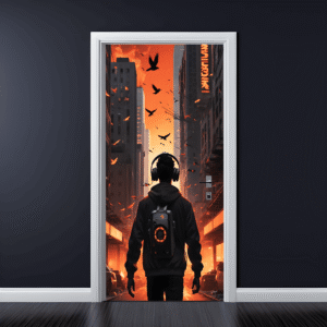 Folie imprimata color pentru decor Usa, dimensiune 200 x 90cm, model: AVX-DR29