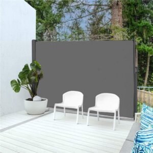 Paravan lateral pentru intimitate, extensibil, sistem fixare inclus, 200x300cm, gri inchis