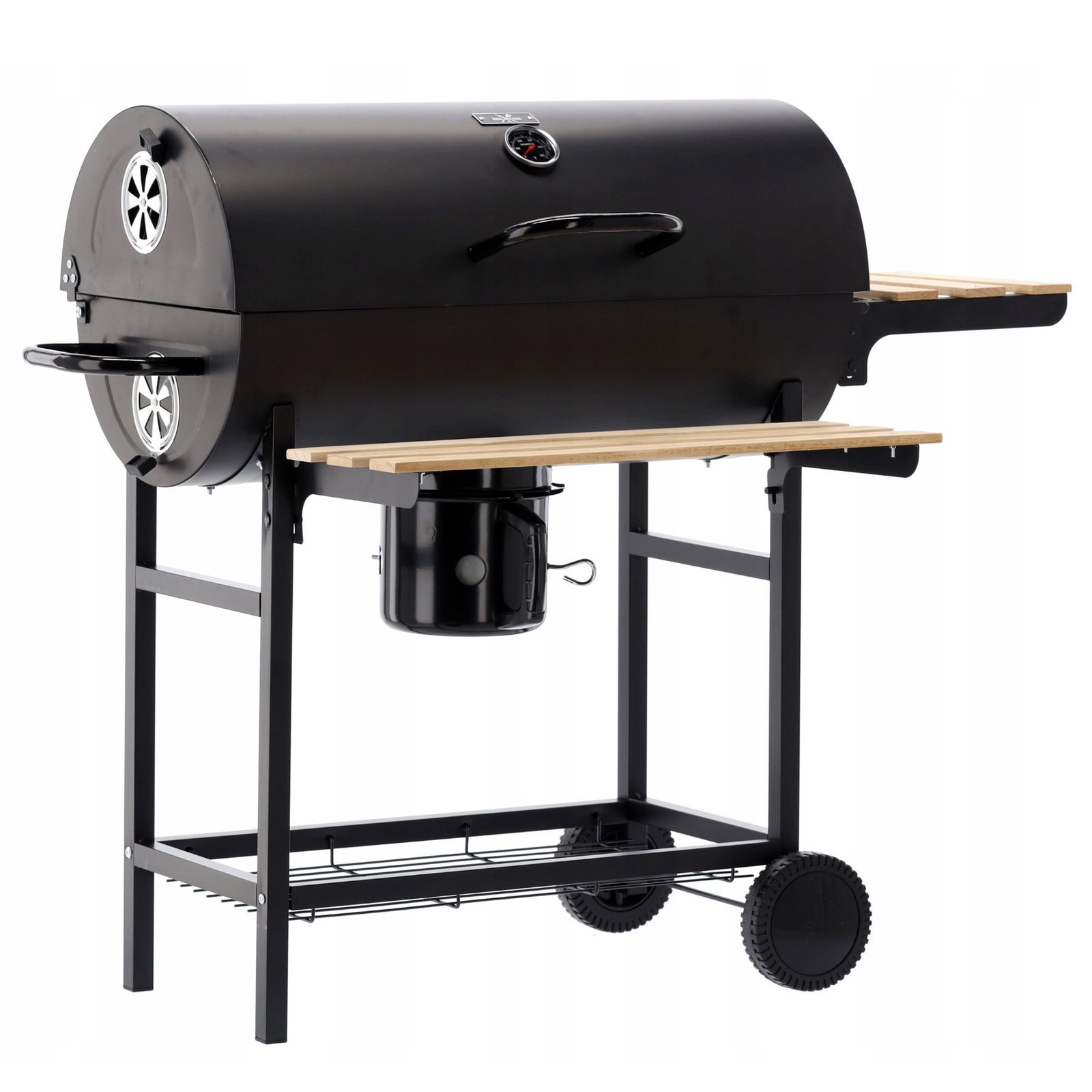 Gratar dreptunghiular pe carbuni, cu 2 suporti laterali si termometru capac, 101x70x94cm