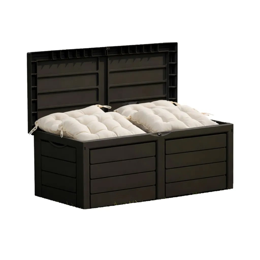 cutie depozitare gradina 320 l, pentru perne si accesorii, 119x52x53 cm, negru 3 Cutie depozitare gradina 320 l, pentru perne si accesorii, 119x52x53 cm, negru - imagine 3
