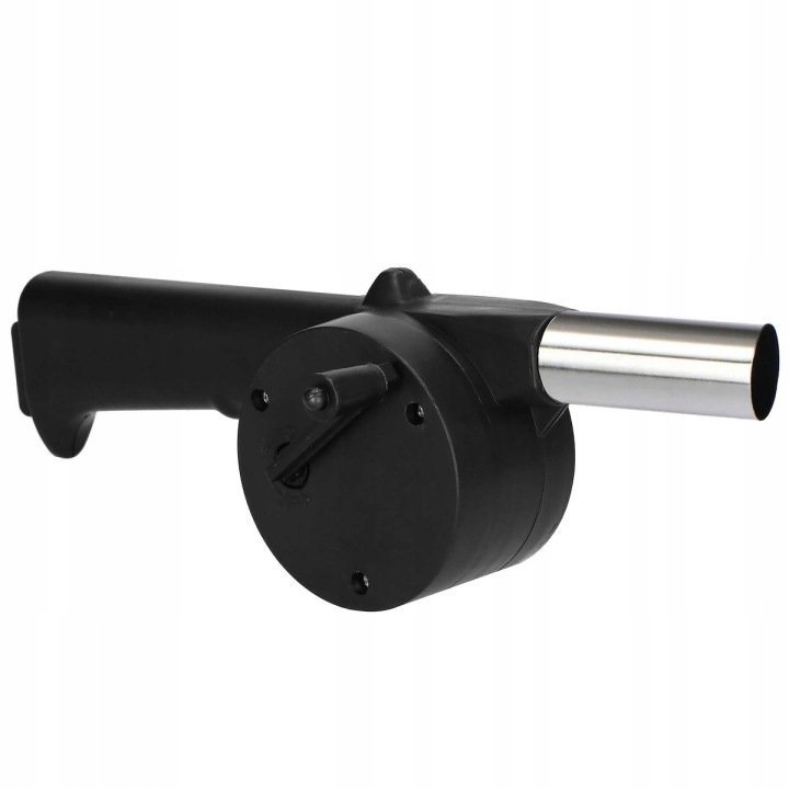 Suflanta manuala pentru aprins gratar, foc sau semineu, cu manivela, 25 cm, negru